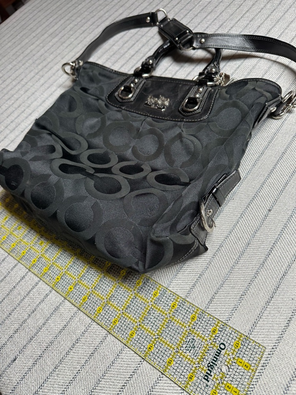 Coach Black Signature Tote with Removable Shoulder Strap - Picture 3 of 5